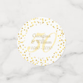 50e anniversaire de Mariage Gold Hearts Confetti (Petit recto)