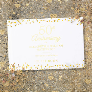 50e anniversaire de Mariage Gold Hearts Confetti