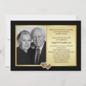 50e Anniversaire de Mariage Invitation Cœurs Unis (Dos)