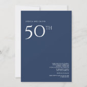 50e anniversaire de Mariage Invitation Marine Bleu (Devant)