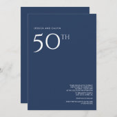 50e anniversaire de Mariage Invitation Marine Bleu (Devant / Derrière)