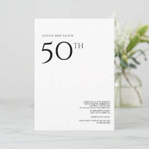50e anniversaire de Mariage Invitation minimaliste