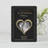 50e anniversaire de Mariage Invitation Ornate Gold (Debout devant)