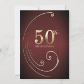 50e anniversaire de Mariage Invitation rouge (Dos)