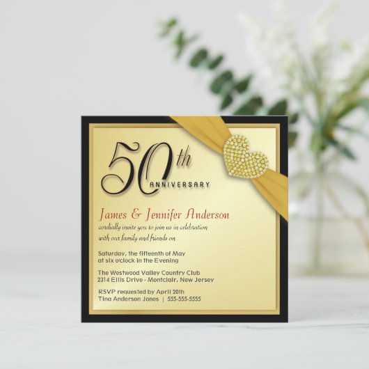 50e anniversaire de mariage - Invitations à prix r (Debout devant)