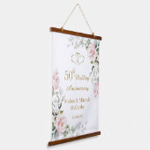 50e anniversaire de Mariage Rose Coeurs Tapisserie (Angulaire)
