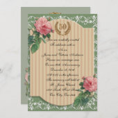 50e anniversaire de Mariage shabby chic invitation (Devant / Derrière)