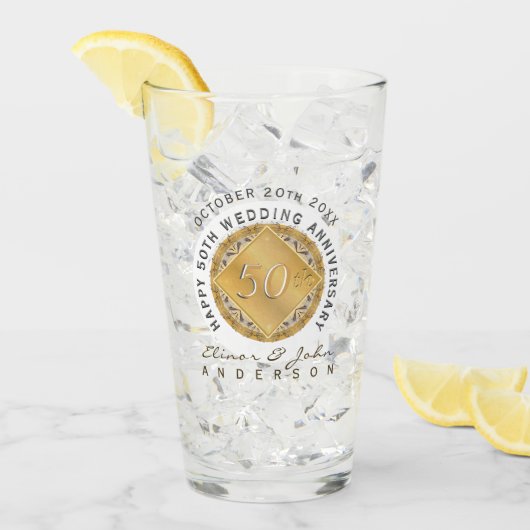 50e anniversaire de Mariage verre (Devant glace)