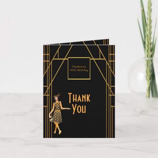50e anniversaire des années 1920 en or noir Merci (Devant)