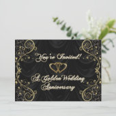 50e Anniversaire d'or Mariage Carte d'invitation (Debout devant)
