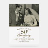 50e anniversaire d'or Mariage photo Bienvenue (Recto)