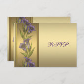 50e Anniversaire d'or Violet violet RSVP (Devant / Derrière)