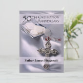 50e anniversaire d'ordination Invitation Cross hôt (Debout devant)