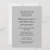 50e anniversaire d'ordination Invitation Cross hôt (Dos)