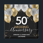 50e anniversaire du Mariage Ballons Magnet<br><div class="desc">Bordure élégante de ballons d'or Faux avec des reflets chatoyants sur la bordure supérieure. Tout le texte est ajustable et facile à changer pour vos besoins de partie. Grande élégance design modèle 50e anniversaire.</div>