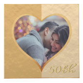 50e anniversaire du Mariage Cube photo d'or (Devant)