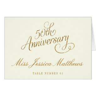 50e Anniversaire du Mariage d'or Cartes de Place