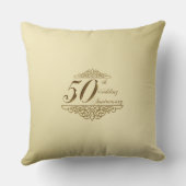 50e Anniversaire du Mariage d'or Oreiller à jet de (Verso)