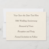 50e anniversaire du Mariage Enregistrer les cartes (Dos)