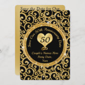 50e anniversaire du Mariage Enregistrer les cartes (Devant / Derrière)