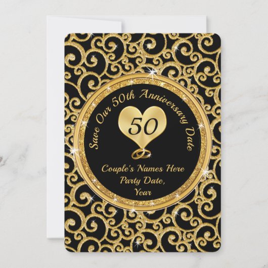 50e anniversaire du Mariage Enregistrer les cartes (Devant)
