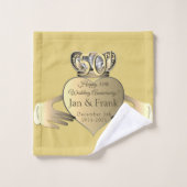 50e anniversaire du Mariage Golden Claddaugh (Gant de toilette)