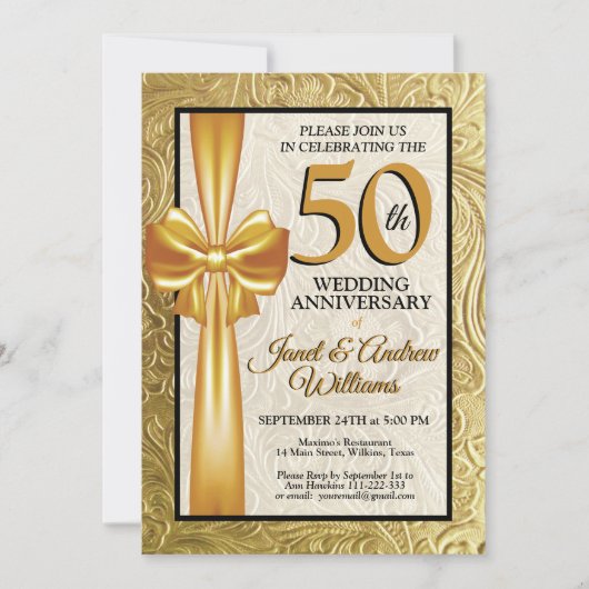 50e anniversaire du mariage Invitation (Devant)