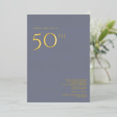 50e anniversaire du Mariage Invitation Dusty Blue (Debout devant)