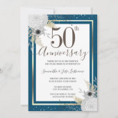 50e anniversaire du Mariage Invitation florale (Devant)