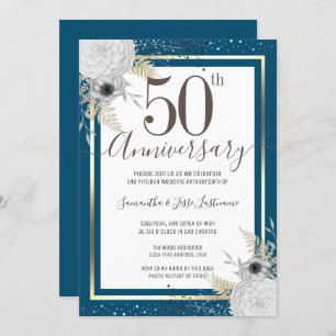 50e anniversaire du Mariage Invitation florale