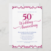 50e anniversaire du Mariage Invitation florale (Devant)