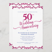 50e anniversaire du Mariage Invitation florale (Devant / Derrière)