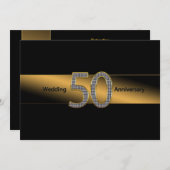50e anniversaire du Mariage - Invitation - Or/Noir (Devant / Derrière)