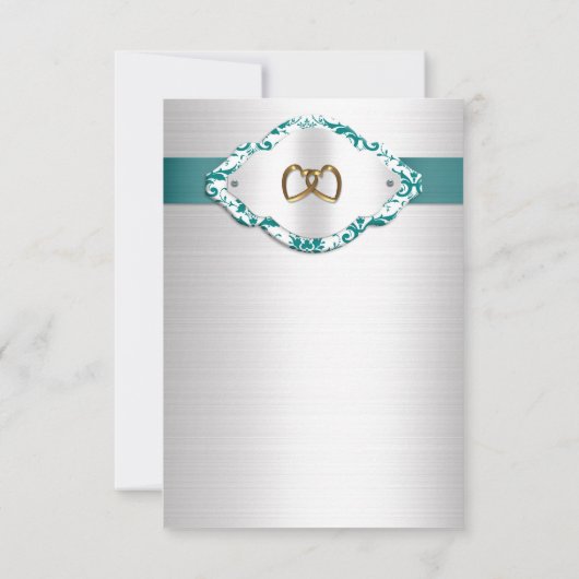 50e anniversaire du Mariage Invitation satin turqu (Dos)