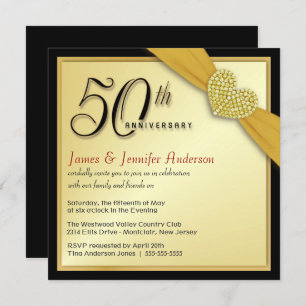 50e anniversaire du Mariage - Invitations de négoc