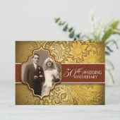 50e anniversaire du mariage invitations en or (Debout devant)