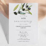 50e anniversaire du Mariage Invitations Olive Bran<br><div class="desc">Ces invitations à l'anniversaire du 50e mariage présentent des branches d'olivier d'aquarelle. Utilisez les champs modèle pour ajouter vos détails personnalisés. Commandez des cartes imprimées en ligne ou des invitations imprimables. Un choix élégant pour des événements à thèmes botaniques et de jardin. Pour voir d'autres créations comme celle-ci, visitez www.zazzle.com/dotellabelle...</div>