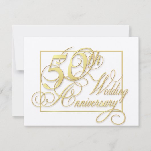 50e anniversaire du Mariage - Invitations peu coût (Devant)