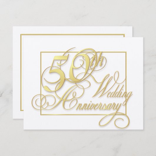 50e anniversaire du Mariage - Invitations peu coût (Devant / Derrière)