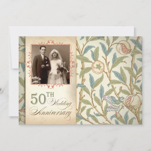 50e anniversaire du mariage invitations vintages a (Devant)