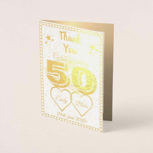 50e anniversaire du Mariage Merci Cartes (Devant)
