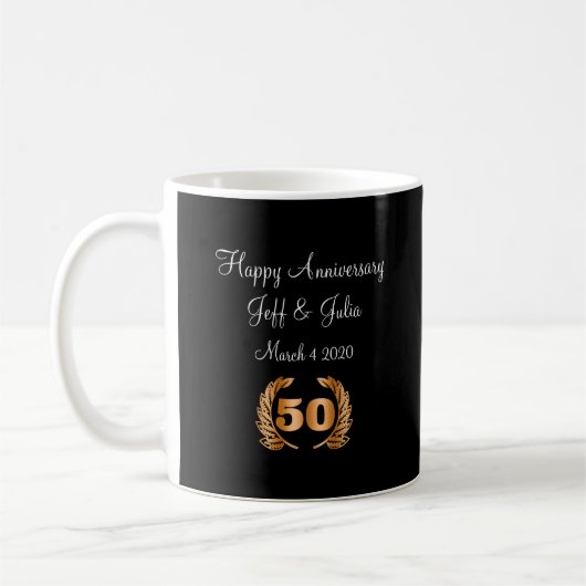 50e anniversaire du Mariage Mugs de café commémora (Gauche)
