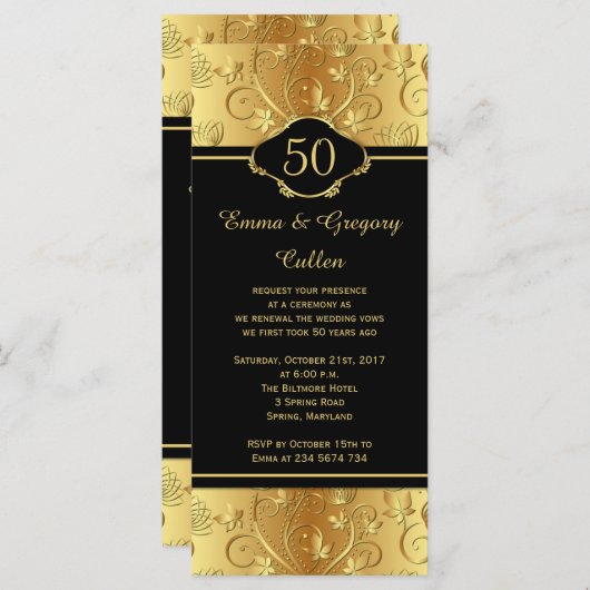 50e anniversaire du Mariage Programme de renouvell (Devant / Derrière)