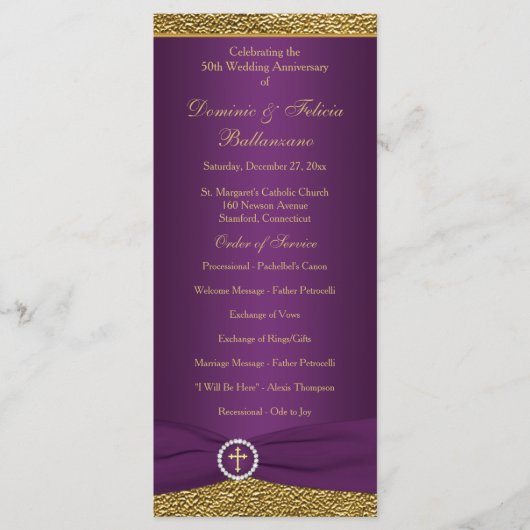 50e anniversaire du Mariage Programme de renouvell (Devant)