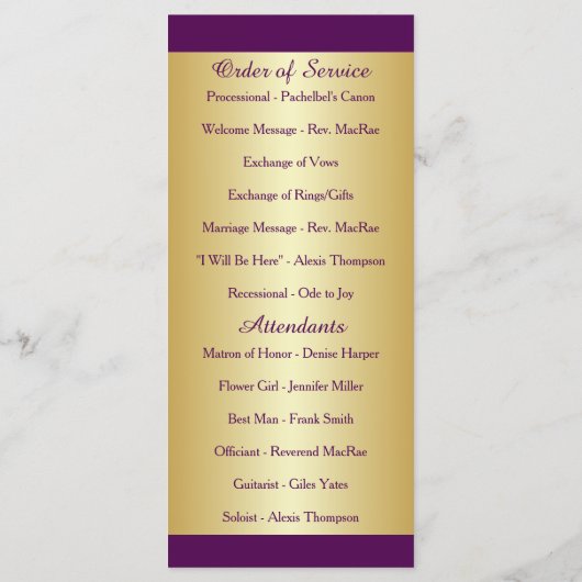 50e anniversaire du Mariage Programme de renouvell (Dos)