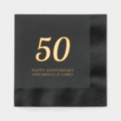 50e anniversaire du Mariage serviettes à huile noi (Recto)