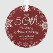 50e anniversaire du Mariage Snowflakes Dark Red (dos)