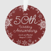 50e anniversaire du Mariage Snowflakes Dark Red (devant)