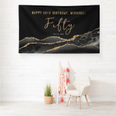 50e anniversaire Elegant Black Gold Agate Bannière (Insitu)