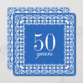 50e anniversaire Elegant Invitations de la fête Bl (Devant / Derrière)